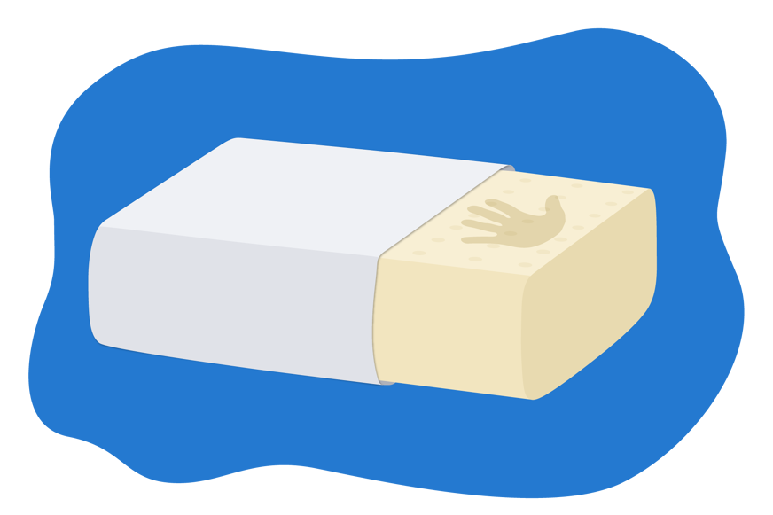 Memory foam pillow handprint